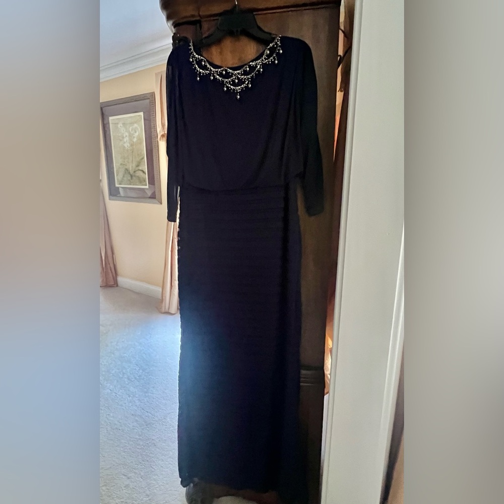 Adrianna Pappell Navy Blue Gown